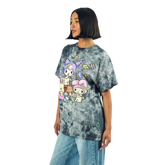 Hello Kitty & Friends Mushroom Forest Tie-Dye Oversized Fit T-Shirt