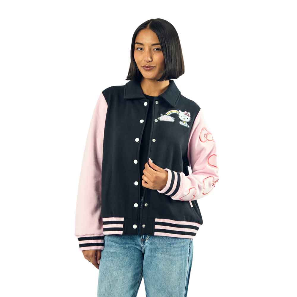 Hello Kitty Rainbow Embroidered Varsity Jacket