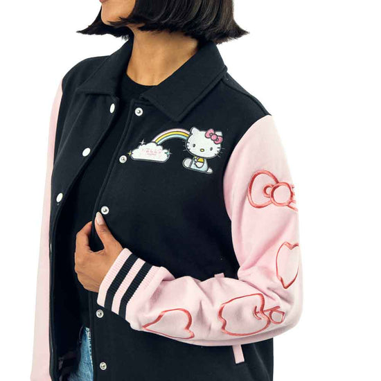 Hello Kitty Rainbow Embroidered Varsity Jacket