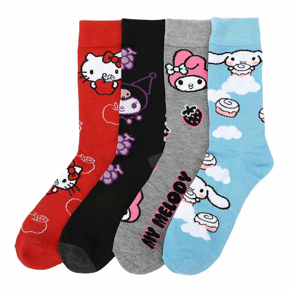 Sanrio Hello Kitty & Friends Mixed Character 5 Pair Crew Socks