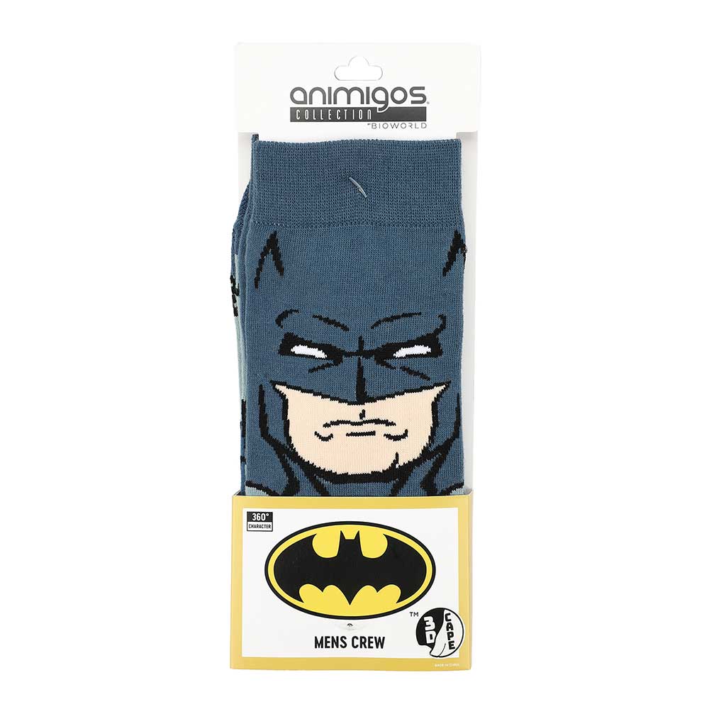 DC Comics Batman Caped Animigos 360 Character Crew Socks