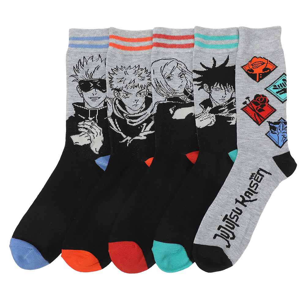 Jujutsu Kaisen Adult 5 Pair Crew Socks