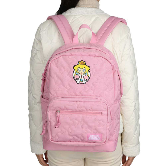 Princess Peach Super Mario Quilted Laptop Backpack