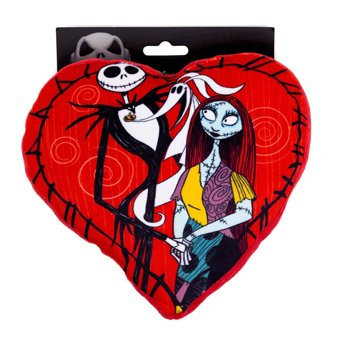 Nightmare Before Christmas Jack & Sally Heart Plush Dog Toy