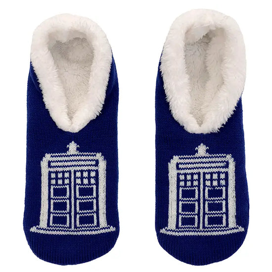 Doctor Who Tardis Slip-On Sherpa Slipper Socks