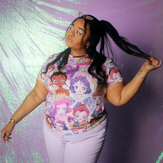 Anime Disney Princesses Unisex T-Shirt by Cakeworthy
