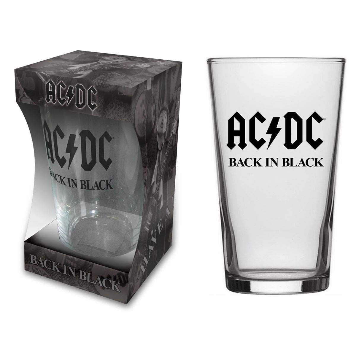 AC/DC Back in Black Pint Glass