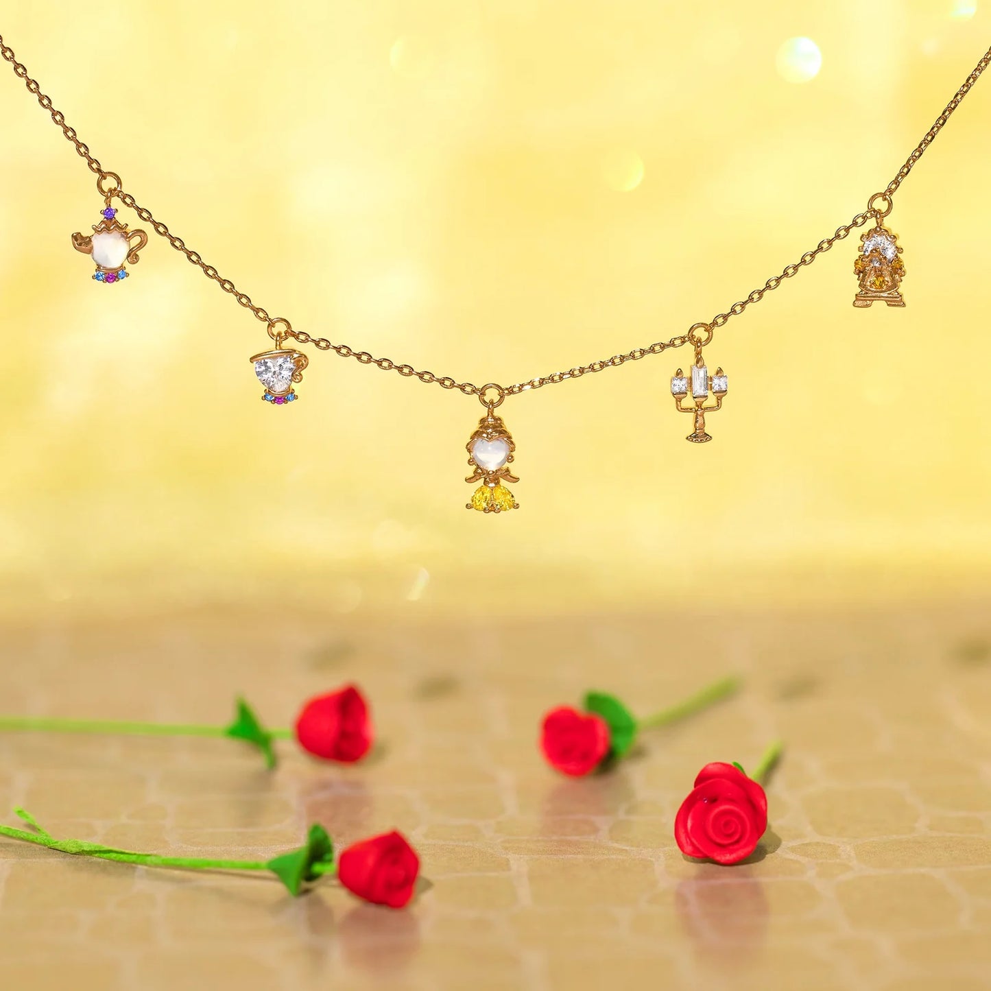 Disney Beauty and the Beast Princess Belle Charm Necklace