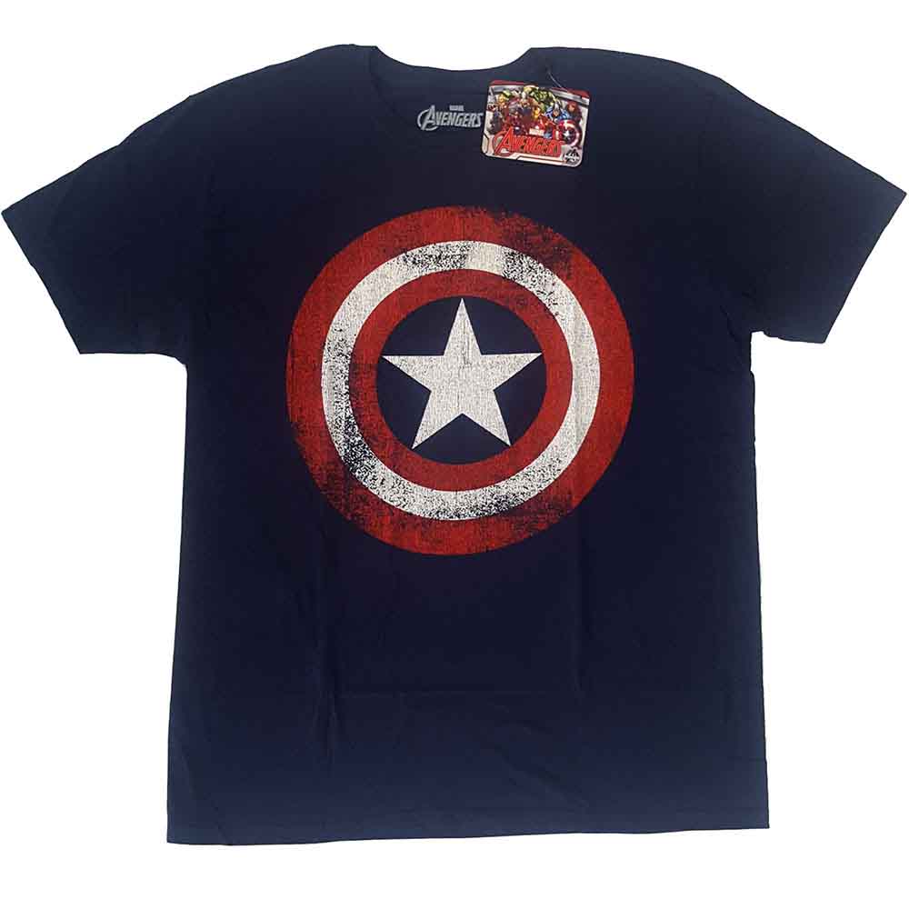 Captain America Distressed Shield Graphic T-Shirt