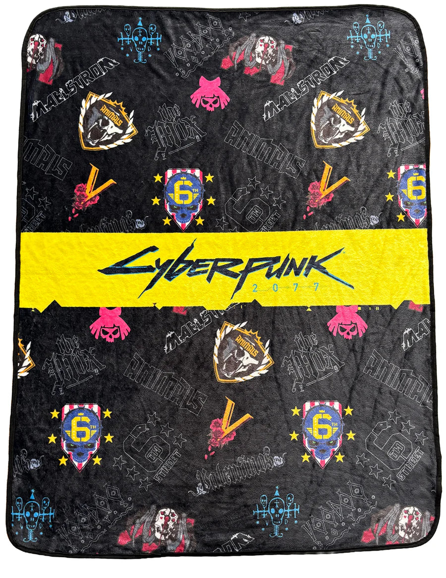 Cyberpunk 2077 Edgerunners Night City Gang Sign Blanket