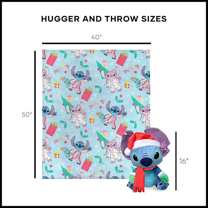 Disney Holiday Stitch Plush and Blanket Set