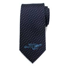 Star Trek Starship Enterprise Dotted Blue Fine Silk Necktie