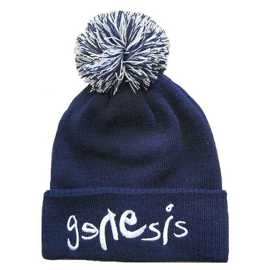 Genesis Band Logo Embroidered Pom-Pom Beanie