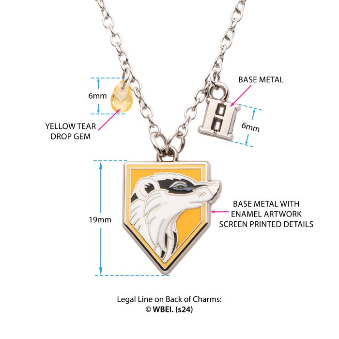 Harry Potter Hufflepuff Badger Charm Necklace