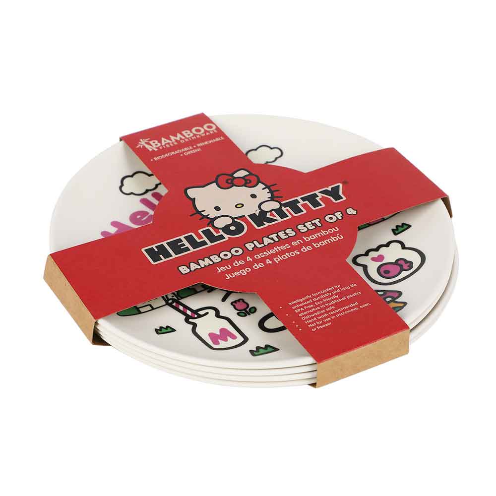 Hello Kitty Bamboo Plate Set