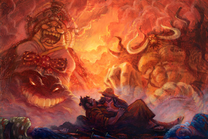 One Piece Luffy, Kaido, Big Mom, by Christopher Clark Art Print