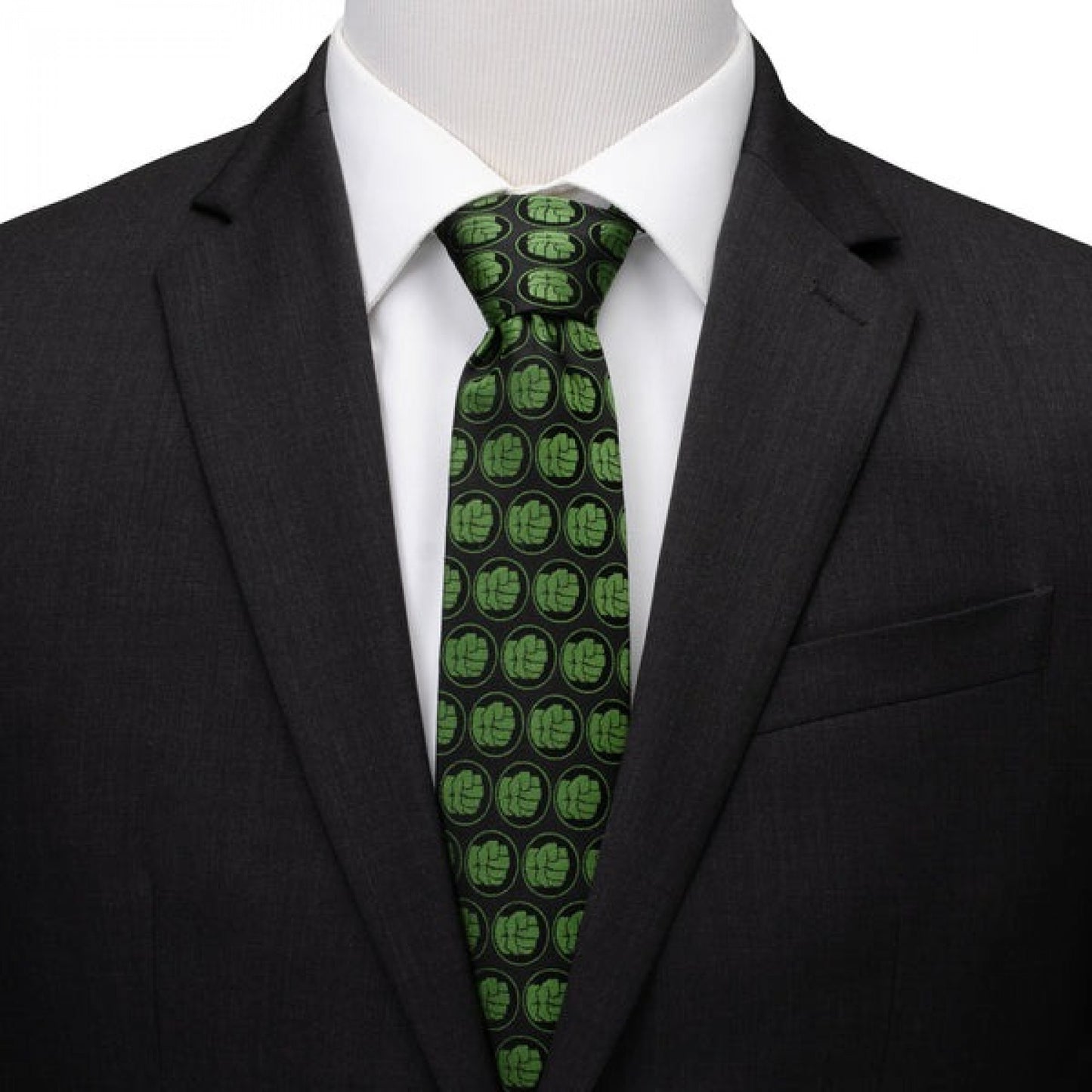 Marvel Hulk Smash Black Fine Silk Necktie