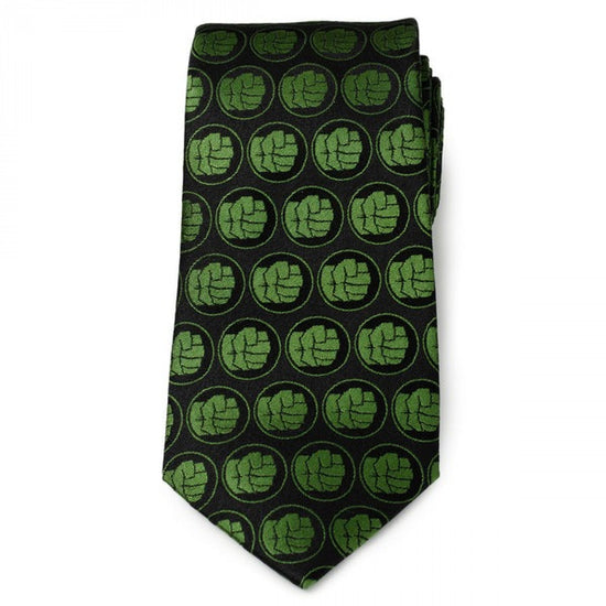 Marvel Hulk Smash Black Fine Silk Necktie