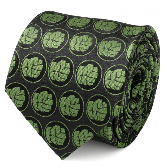 Marvel Hulk Smash Black Fine Silk Necktie