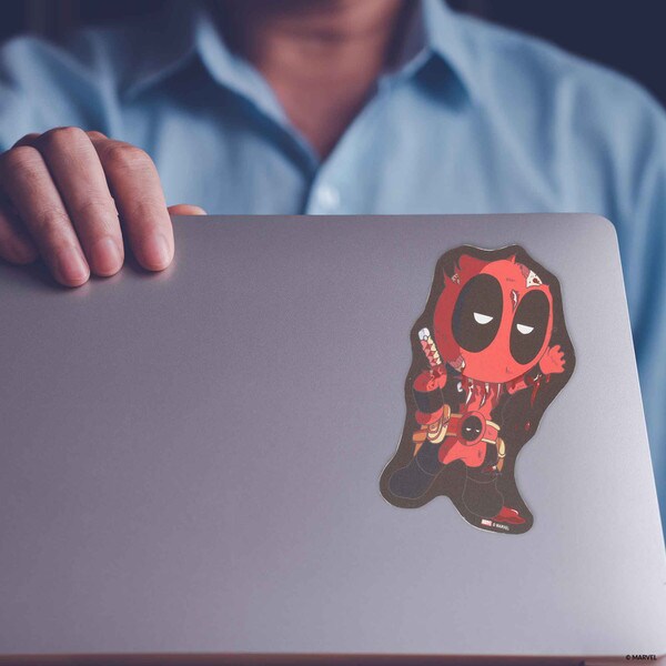 Marvel Deadpool Cartoon Adhesive Decal