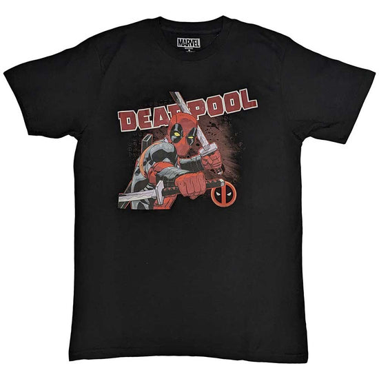 Marvel Deadpool Comic Book Katanas Graphic T-Shirt