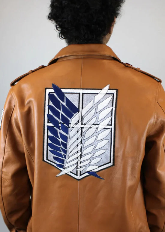 Scout Regiment (Attack on Titan) Men's Crop Leather Jacket by Luca Designs