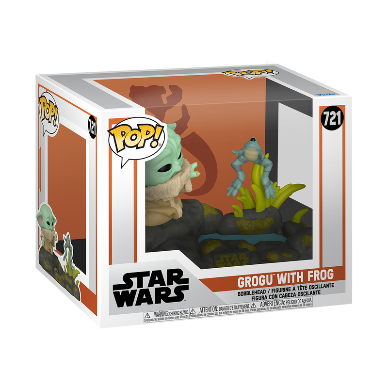 Star Wars The Mandalorian Grogu with Frog Funko Pop! Deluxe