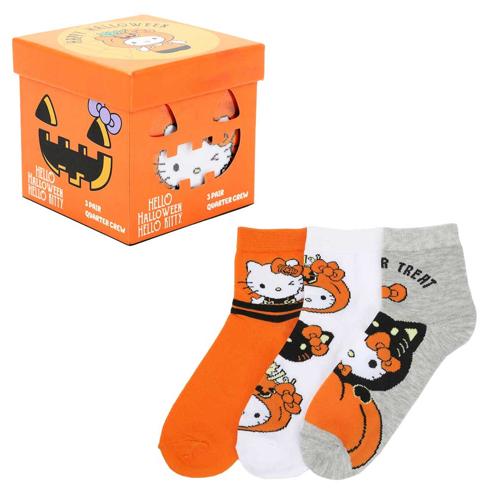 Sanrio Hello Kitty Halloween Quarter Crew Sock Gift Box