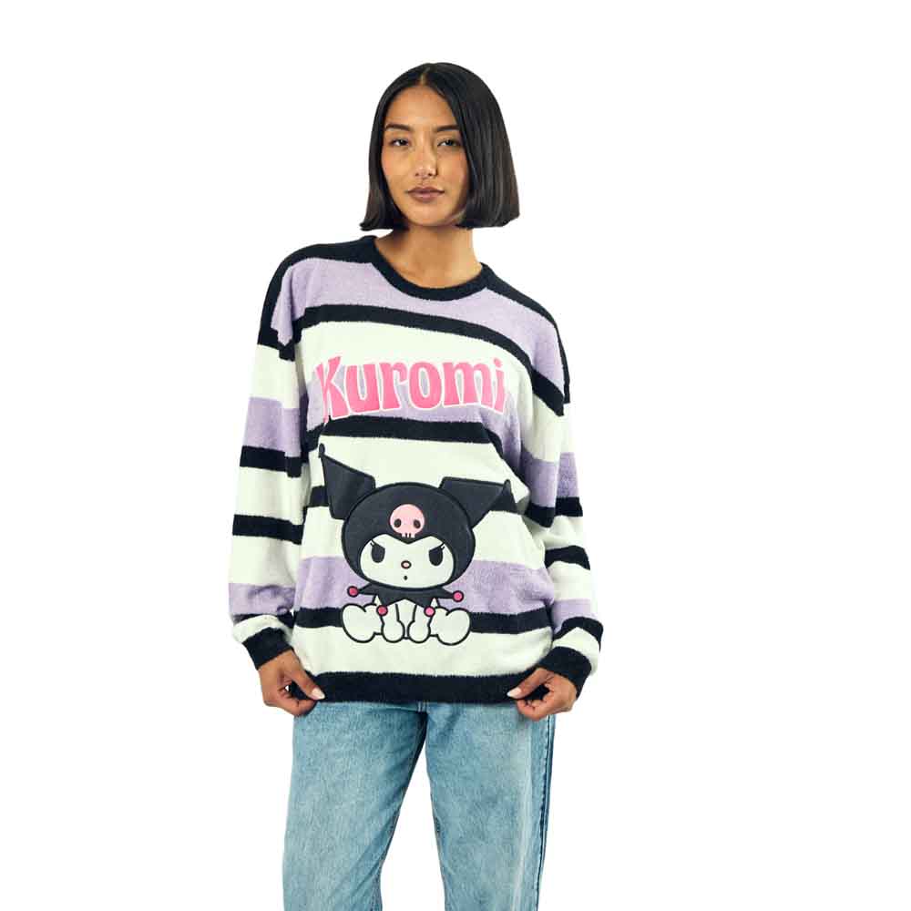 Sanrio Kuromi Striped Oversized Sweater