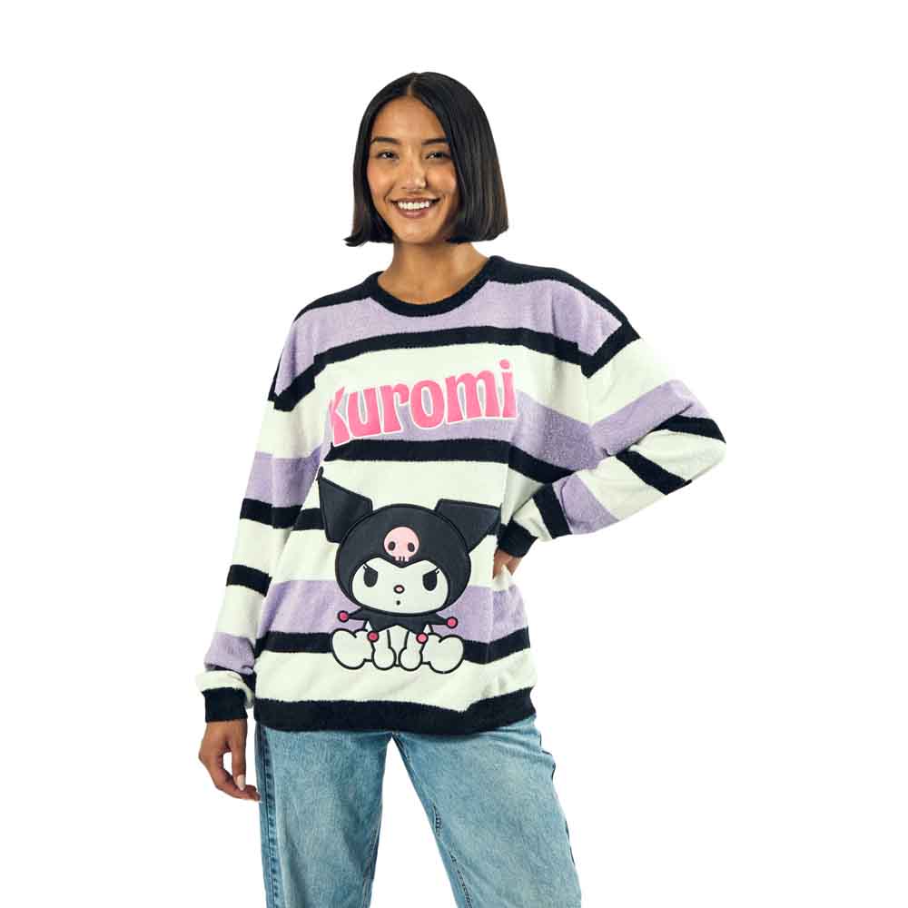 Sanrio Kuromi Striped Oversized Sweater