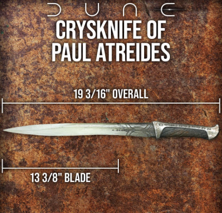 Dune Crysknife of Paul Atreides Polyresin Replica