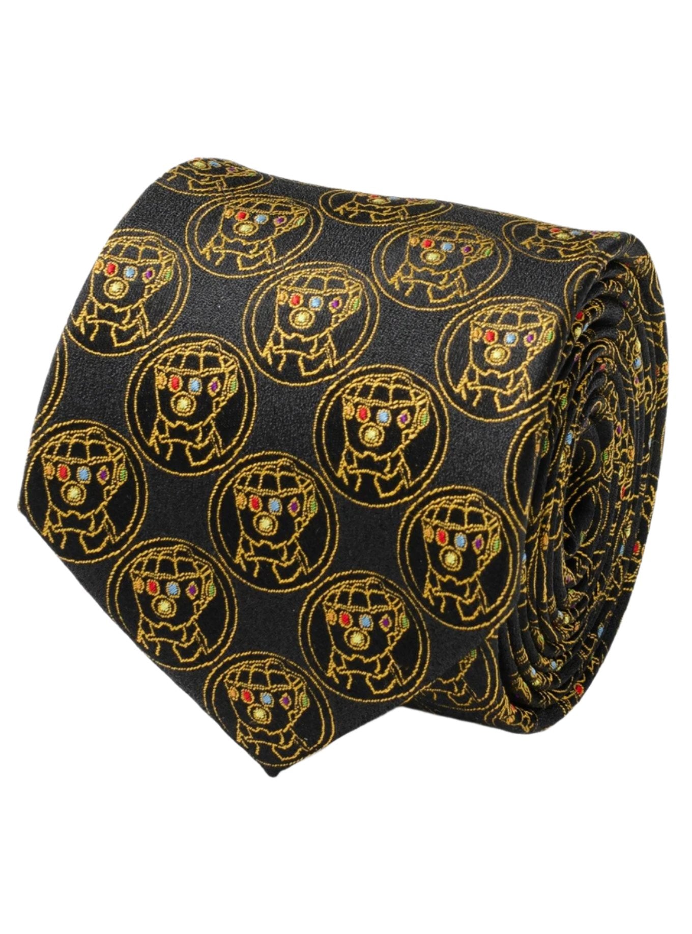 Marvel Thanos Infinity Gauntlet Black Fine Silk Necktie