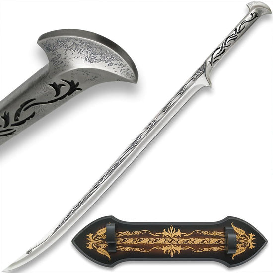 The Hobbit Sword Of Thranduil the Elvenking Replica with Wall Plaque