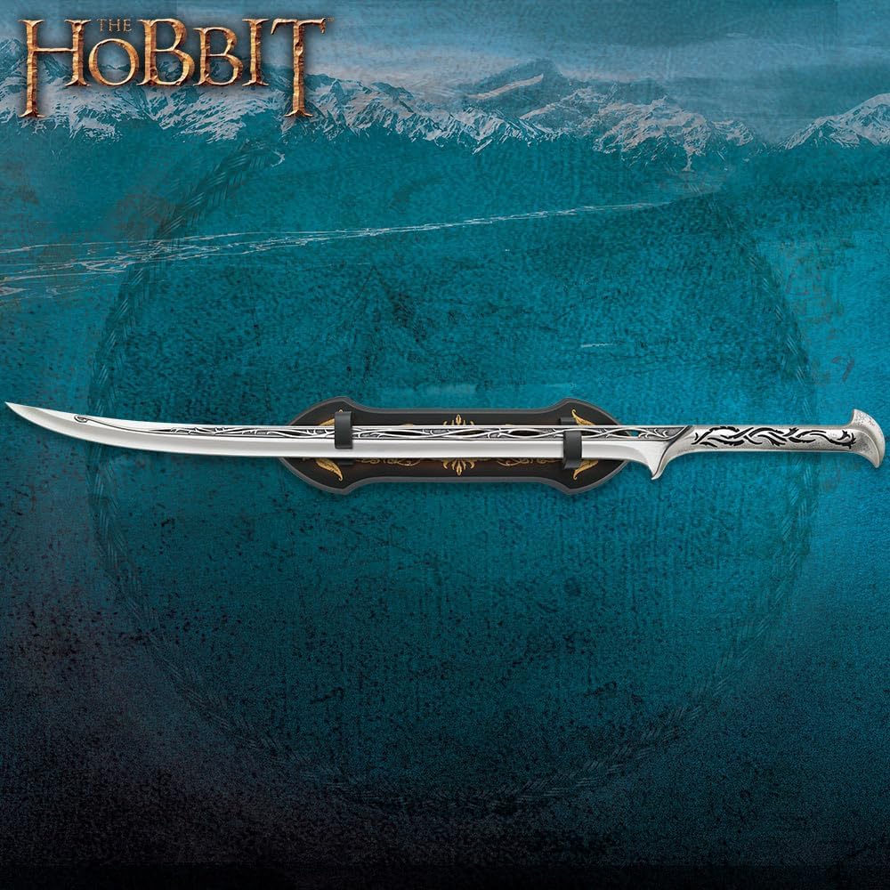 The Hobbit Sword Of Thranduil the Elvenking Replica with Wall Plaque