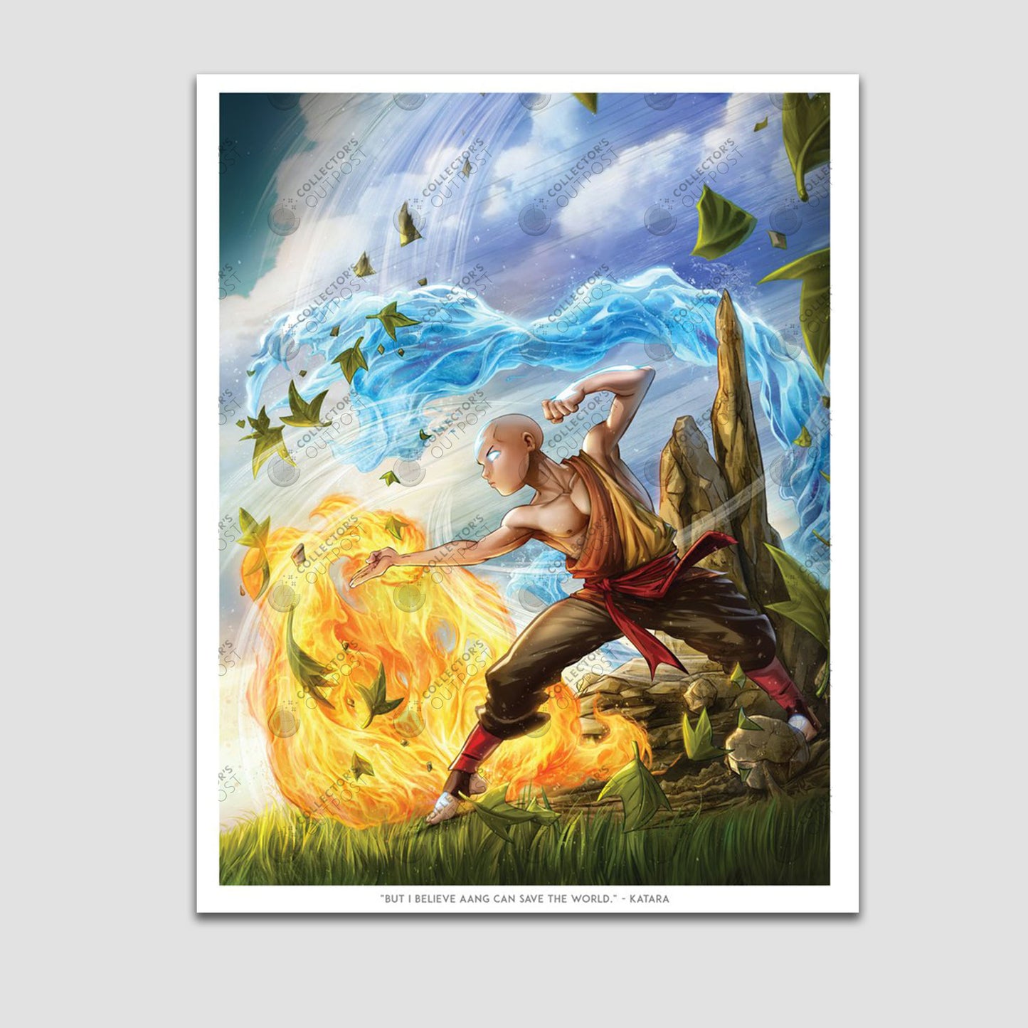 Load image into Gallery viewer, Aang Master of Elements (Avatar: The Last Airbender) Premium Art Print
