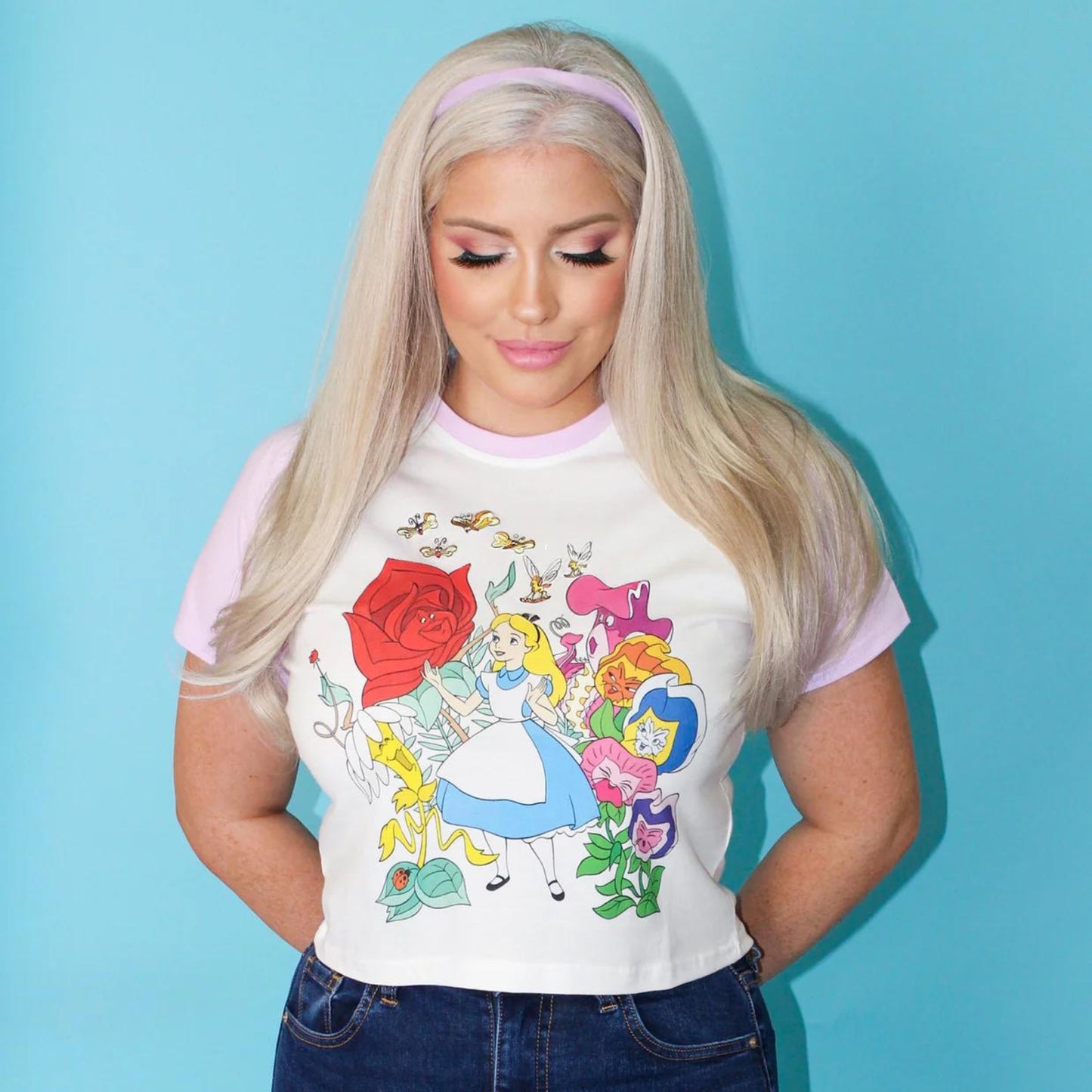 *Clearance* Alice in Wonderland Floral Crop T-Shirt by Cakeworthy