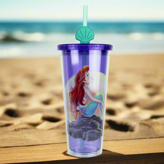 Ariel The Little Mermaid 16oz Acrylic Travel Cup with Straw