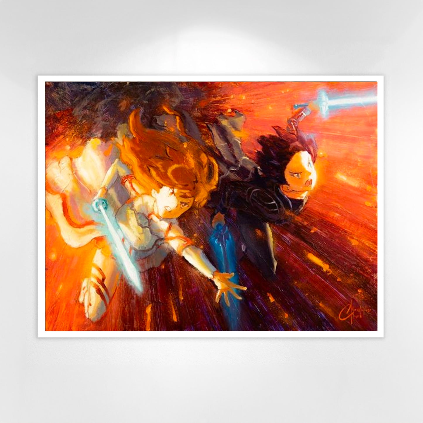 Asuna and Kirito (Sword Art Online) Premium Art Print