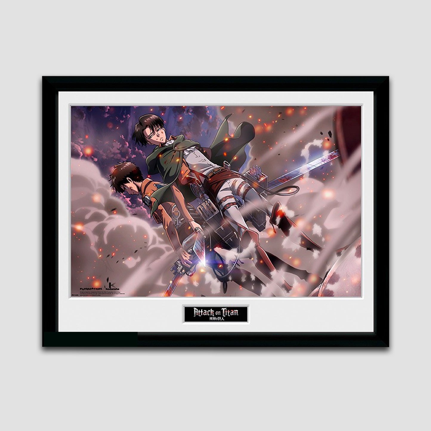 Eren and Levi "Smoke Blast" (Attack on Titan) Framed Art Print
