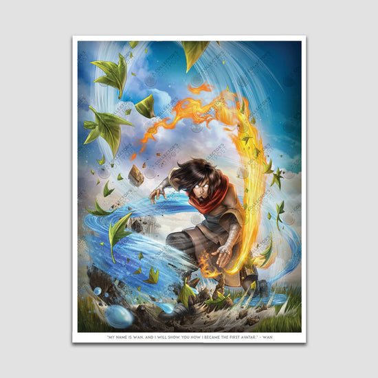 Load image into Gallery viewer, Avatar Wan &amp;quot;The First Master&amp;quot; Avatar The Last Airbender Premium Art Print
