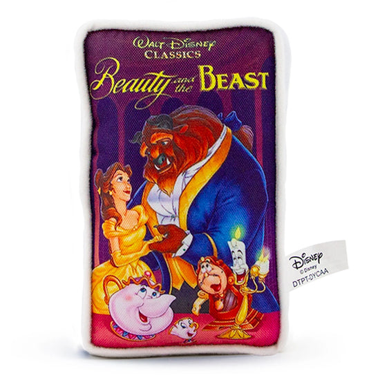 Beauty and the Beast VHS Box Squeaky Plush Dog Toy