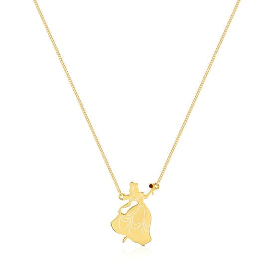 Belle Silhouette Beauty and the Beast Necklace