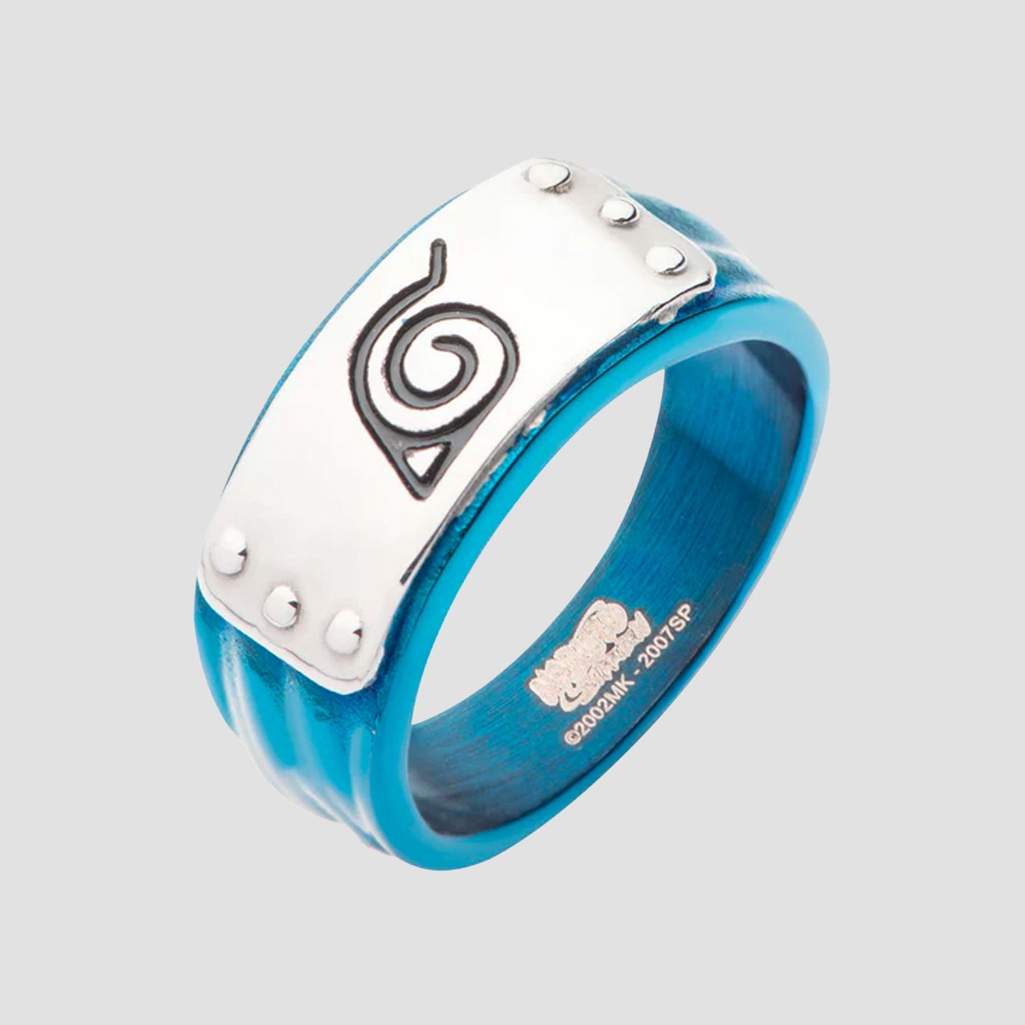 Naruto Leaf Village Blue Stainless Steel Ring