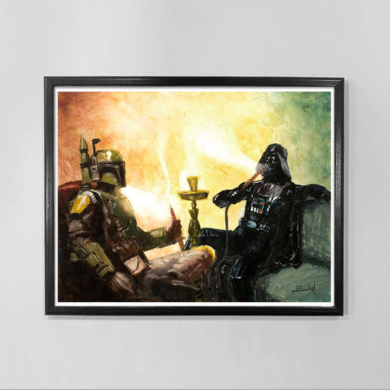 Boba Fett and Darth Vader Hookah "Chillin" (Star Wars) Parody Art Print