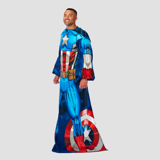 Captain America Classic Comic Costume (Marvel) Wearable Blanket With Sleeves