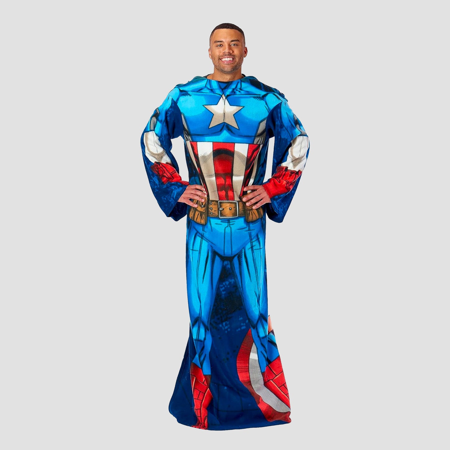 Captain America Classic Comic Costume (Marvel) Wearable Blanket With Sleeves