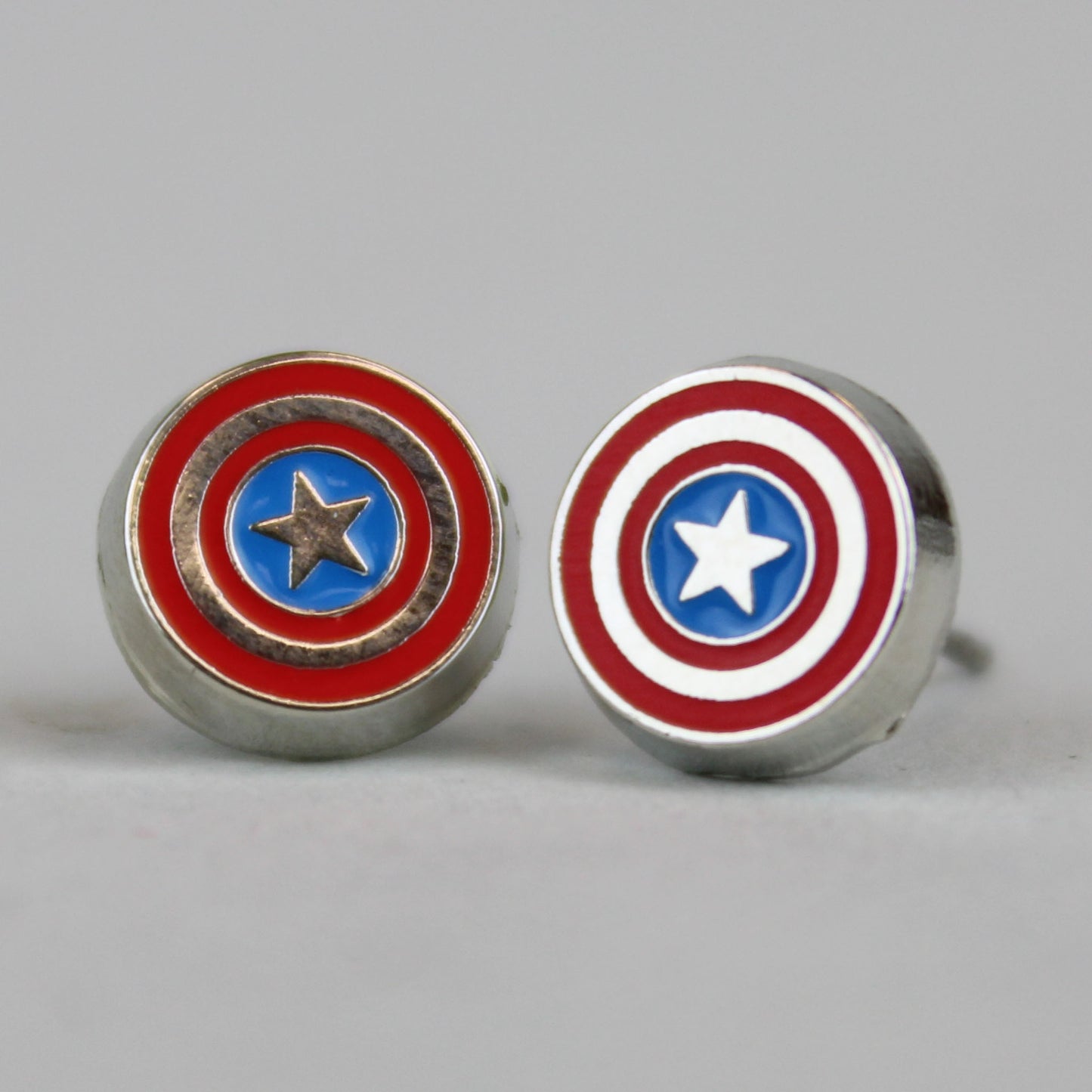 Captain America Shield (Marvel) Enamel Stud Earrings