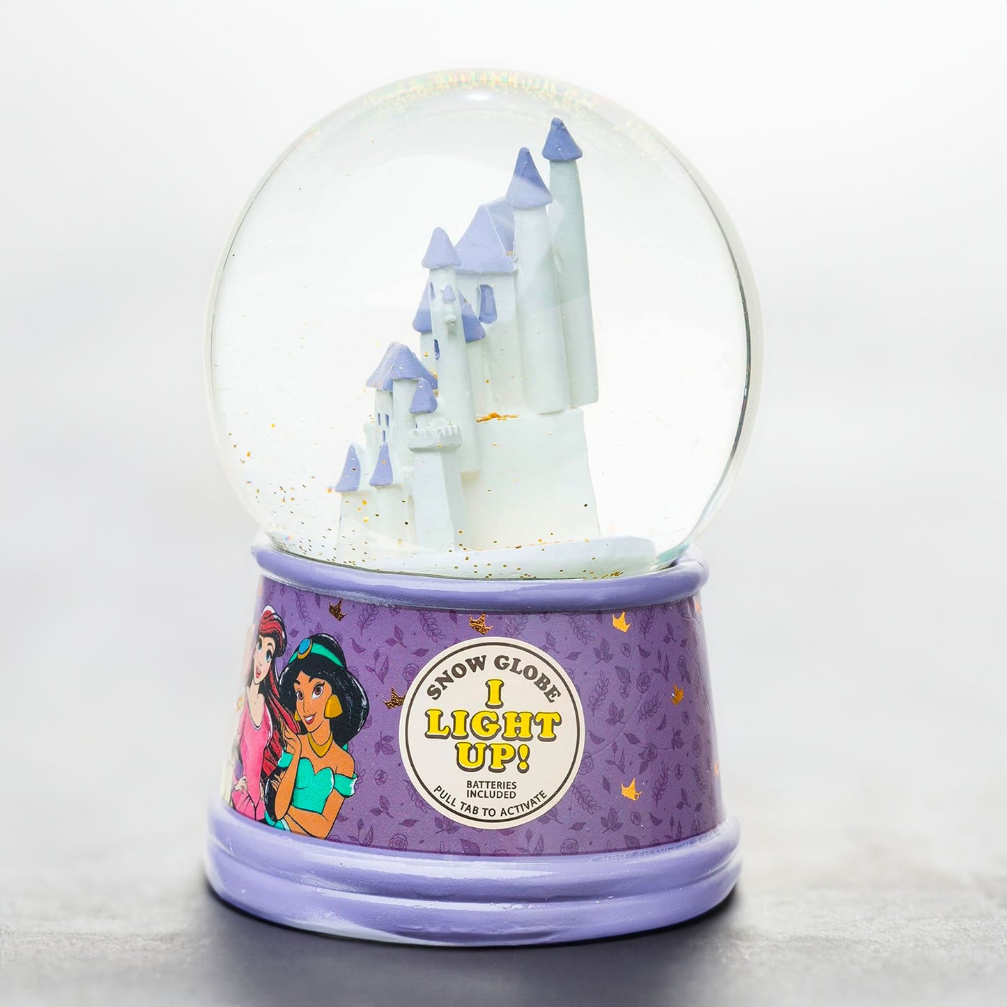 Castle & Princesses (Disney) Light-Up Glitter Snow Globe