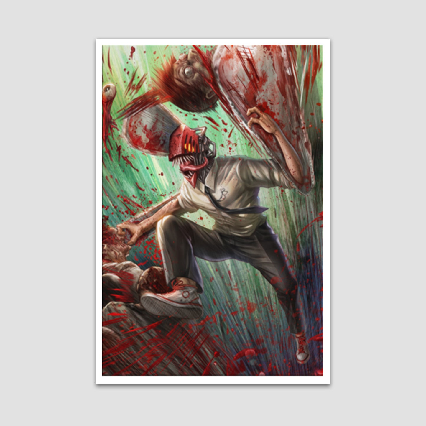 Load image into Gallery viewer, Chainsaw Man &amp;quot;Chainsaw Head&amp;quot; Premium Art Print

