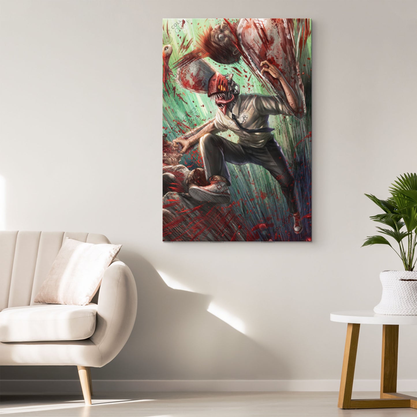 Load image into Gallery viewer, Chainsaw Man &amp;quot;Chainsaw Head&amp;quot; Premium Art Print
